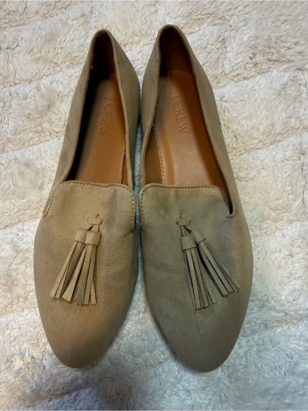 J. Crew Beige Suede Tassel Loafers